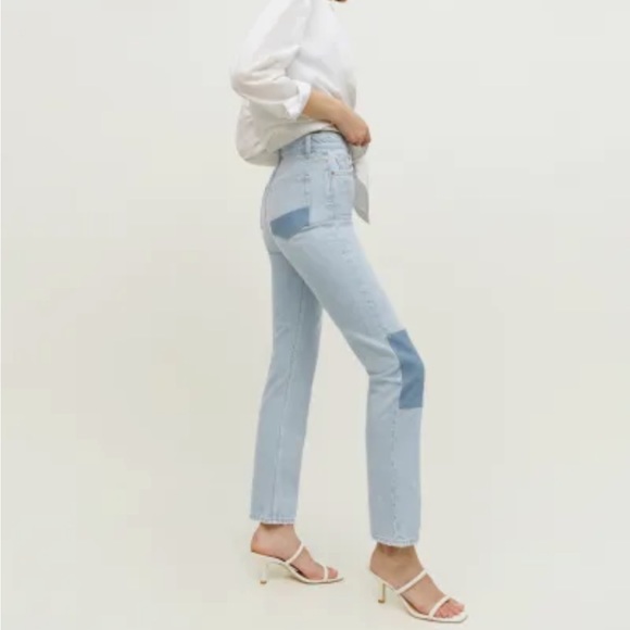 Reformation Cynthia Patch High Rise Straight Jeans - Picture 2 of 6